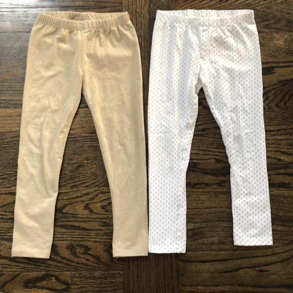 little girl gold leggings